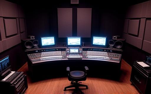 Salle de contrôle avec console