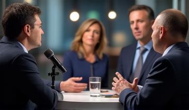 Vignette d'une série d'interviews en studio