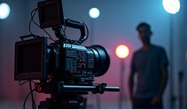 Caméra professionnelle sur un tournage